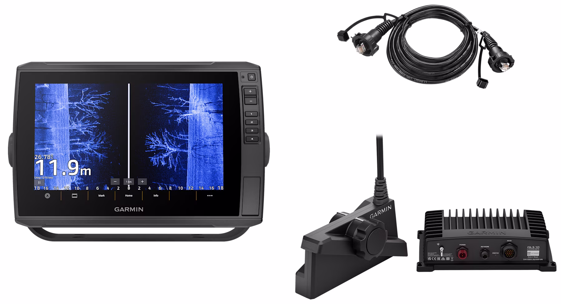 Garmin ECHOMAP Ultra 2 106sv and Garmin LiveScope Plus LVS34 Bundle - 10"
